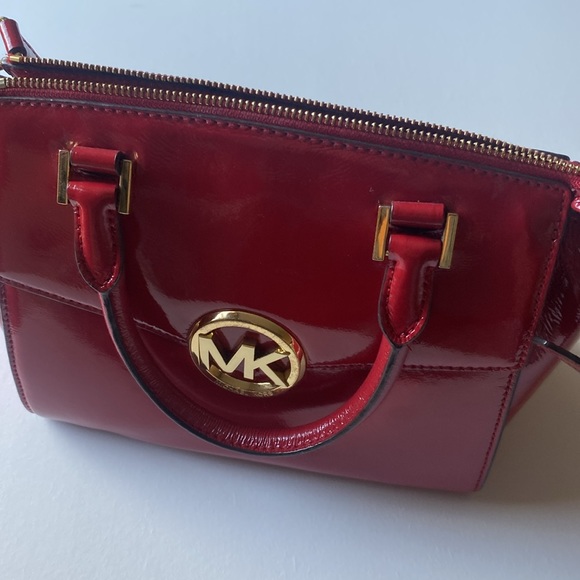 Michael Kors Hudson Red Purse Medium Leather Satchel - Picture 12 of 12